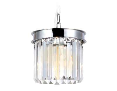 Подвесной светильник с хрусталем TR5101 CH/CL хром/прозрачный E14 max 40W D200*575