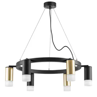 LR0164033731 Люстра RULLO 6х50W GU10 ЧЕРНЫЙ/ЗОЛОТО (571016+214440-3+214437-3+202431-6)