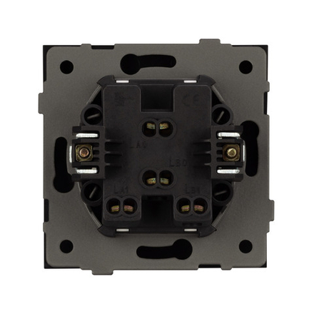Механизм выключателя двухклавишный непроходной SWT-TENDO-MK02-SFPL-GR (230V, 10A) (Arlight, -)