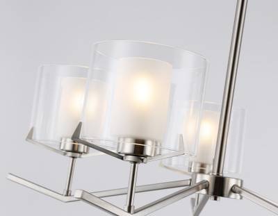 Светильник подвесной LH57001/5 SN/FR никель/белый матовый E14/5 max 40W D690*390