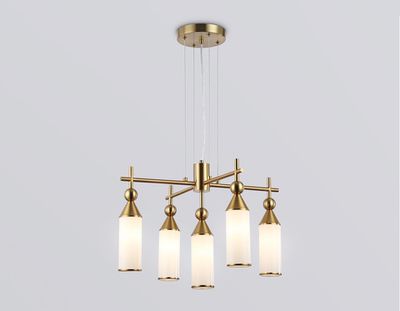 Светильник подвесной LH55276/5 BS/FR латунь/белый матовый E14*5 max 40W D520*1390