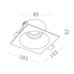 ST207.418.01 Св-к встр. Мат. черный GU10 1*50W  L103xW103xH52 220V Без ламп
