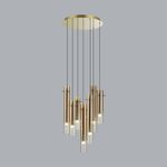 5061/32LB PENDANT ODL24 319 золотой/янтарный/металл/стекло Люстра каскадная LED 7*4W 3000K SHINY