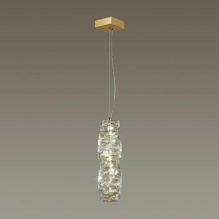4999/10L HALL ODL23 645 золотой/прозрачный/металл/хрусталь Подвес LED 10W 4000K STRAZA