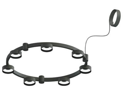 Корпус светильника Techno Ring подвесной для насадок Ø85мм C9238/7 SBK черный песок D635*70.5mm GX53/7