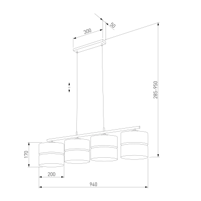 Подвесной светильник 4775 Hilton Gold, E27х4