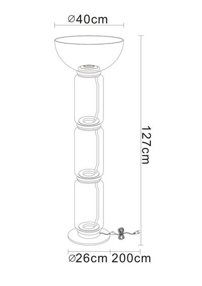 Торшер Divinare TRUMPET 1242/06 PN-30, 1хLED