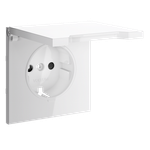 VLS000801 Накладка для розетки с заземлением, защитными шторками и крышкой, S70 (белый глянцевый). (ТМ Maytoni)