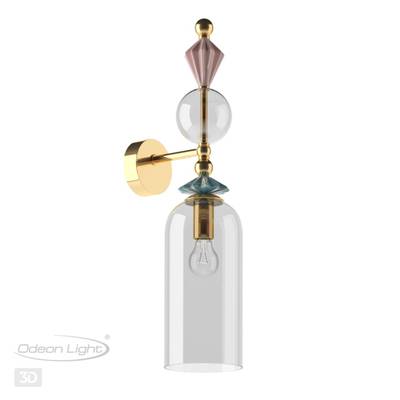 4855/1WA CLASSIC ODL_EX21 135 золото/разноцветн./керамика/стекло Бра E14 1*40W BIZET