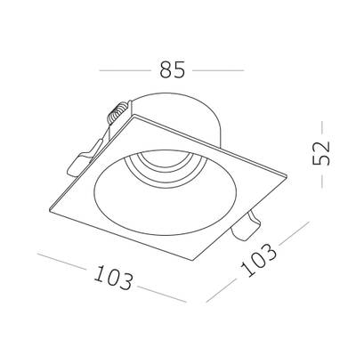 ST207.418.01 Св-к встр. Мат. черный GU10 1*50W  L103xW103xH52 220V Без ламп