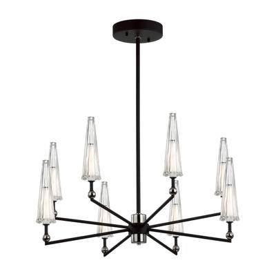 5429/39L MODERN ODL_EX24 137 черный матов./прозрачный/металл/стекло/акрил Люстра LED 39W 3000K 1330Лм FUNGO