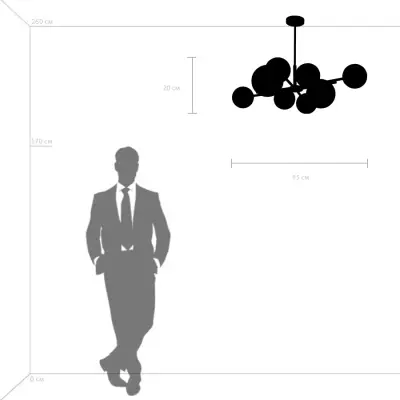 815480 Люстра CROCO 8х40W E14 ЧЕРНЫЙ МАТОВЫЙ/ЗОЛОТО Lightstar