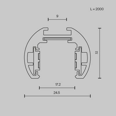 Шинопровод 2м Exility низкопрофильный подвесной круглый, TRXM034-R-412B. TM Maytoni