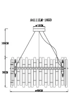 Подвесная люстра Arte Lamp CRYSTALLA A4111LM-16GO, 16хG9