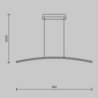 Подвесной светильник Curve 2600-3500К 15Вт, MOD243PL-L18BSK. TM Maytoni