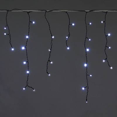 A-056AR WT FLASH светодиодная гирлянда "бахрома" 5x0.6м 180LED черный провод влагозащищен.