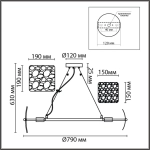 6588/8 MODERNI LN25 146 хром/тонированное стекло, металл/стекло Люстра подвесная E14 8*40W 220V LIBERTI