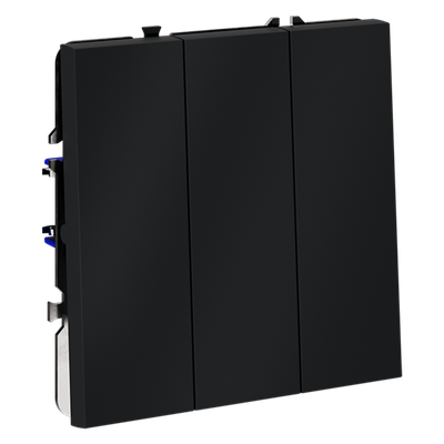 VLS030107 Выключатель встраиваемый VOLTUM S70 трехклавишный 10А, (графит) (ТМ Maytoni)
