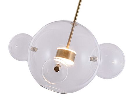 07545-4,21(36) Подвес Галла прозрачный (цвет корпуса латунь) w40*45 h200 Led 14W (3000К)