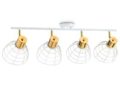 Настенно-потолочный спот в стиле лофт TR8603/4 WH/GD белый/золото E27*4 max  465*154*230 (Уценка по упаковке)