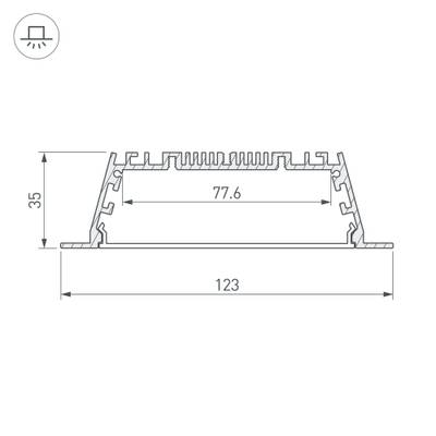 Профиль с экраном ARH-POWER-W120-F-2000 ANOD (Arlight, Алюминий)
