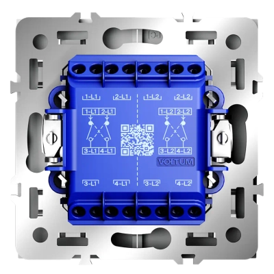 VLS020502 Перекрестный переключатель встраиваемый VOLTUM S70 двухклавишный 10А, (белый матовый). (ТМ Maytoni)