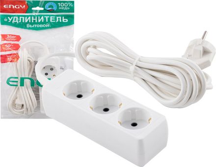 Удлинитель ENGY "Гранд" 5м/3роз. с заземлением (ПВС 3х0,75)