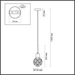 5026/1 MODERN ODL23 389 черный матовый/темно-зеленый/прозрачный металл/мрамор/стекло Подвес E14 1*40W GREENI