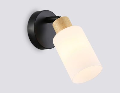 Светильник накладной TR8720 BK/WD черный/дерево E14 max 60W 175*100*160
