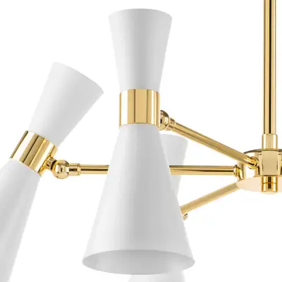 816066 Люстра DUMO 6х40W E14 БЕЛЫЙ МАТОВЫЙ/ЗОЛОТО Lightstar