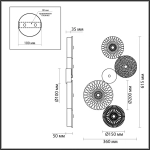 5416/26WL L-VISION ODL_EX23 145 хром/разноцветный металл/стекло Бра LED 26W 4000K CARAMELLA