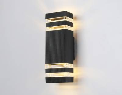 Светильник уличный настенный архитектурный ST2574/2 BK/CL черный/прозрачный IP54 GU10/2 max 35W 310*110*65