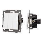 Механизм выключателя трехклавишный непроходной SWT-MK03-PL-WH-V (250V, 10A) (Arlight, -)