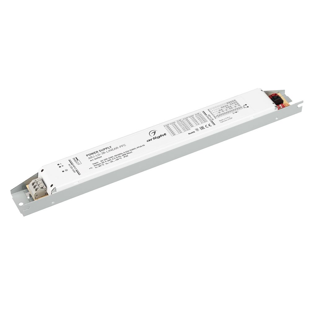 Блок питания ARJ-LG-38-LINEAR-PFC (38W, 9-60V, 0.3-0.9A) (Arlight, IP20 Металл, 5 лет) Блок питания ARJ-LG-38-LINEAR-PFC (38W, 9-60V, 0.3-0.9A) (Arlight, IP20 Металл, 5 лет)