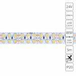 Светодиодная лента 24V 20W/m 3000К 5м Arte Lamp TAPE A2424015-01-3K, LED