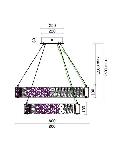 Люстра подвесная Ravissement Gold FL1057-14P, LED