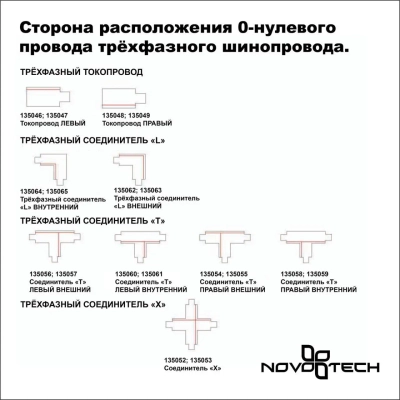 135061 PORT NT19 299 черный Соединитель "T" левый внутренний с токопроводом для трехфазн.шинопровод