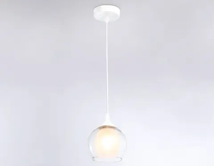 Подвесной светильник TR3538 WH/CL/FR белый/прозрачный/белый матовый E27 max 40W D130*800