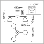 8096/3C MODERNI LN26 339 серый/серый металл, дерево/металл Люстра потолочная Е27 3*60W 220V COLANGE