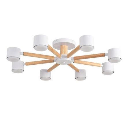 8306/8C COMFI белый, дерево/металл Светильник потолочный GX53 LED 8*7W 220V VUDI