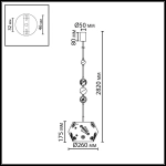 5444/1A PENDANT ODL_EX26 031 бежевый/античная бронза/металл/керамика Подвес E27 1*40W KARELIA