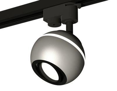 Комплект трекового светильника XT1103001 SSL/PBK серебро песок/черный полированный MR16 GU5.3 LED 3W 4200K (A2521, C1103, N7002)