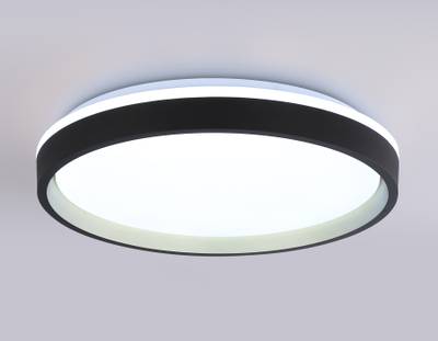 Потолочный светодиодный светильник с пультом FZ610 BK/GD черный/золото IP20 66W 3000K-6500K+RGB D490*85 (ПДУ ИК)
