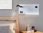 Настенный светодиодный светильник с полкой, выключателем и USB портом FW292 GR/BK серый/черный LED 4200K 5W+3W 260*150*110