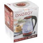 Чайник ENERGY E-204 (1.7л) стекло, пластик цвет красный