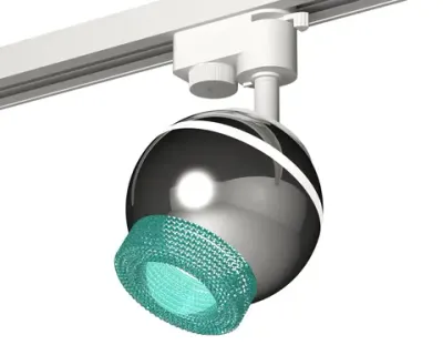 Комплект трекового светильника XT1104004 PSL/BL серебро полированное/голубой GU5.3 LED 3W 4200K (A2520, C1104, N7194)