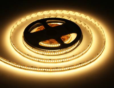 Светодиодная лента GS3401 2835 240Led/ 20W m/ 24V IP20 3000K/ 5000*10*1.2mm/ кратность резки 25mm (2 конт.)