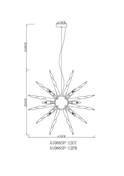 Подвесная люстра Arte Lamp BELLA A1066SP-12CC, 12хG9