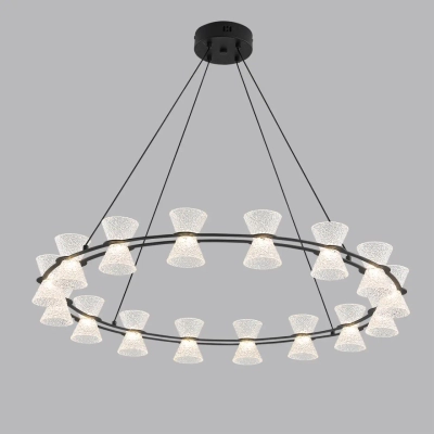 8341/54L LEDIO LN26 228 черный/прозрачный металл/акрил Люстра подвесная LED 54W 3000K 220V VINORA
