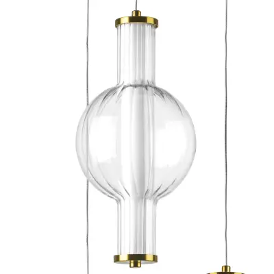 800133 Люстра BOTTO LED 3х6W 1820LM ЛАТУНЬ/ПРОЗРАЧНЫЙ/БЕЛЫЙ 3000K Lightstar